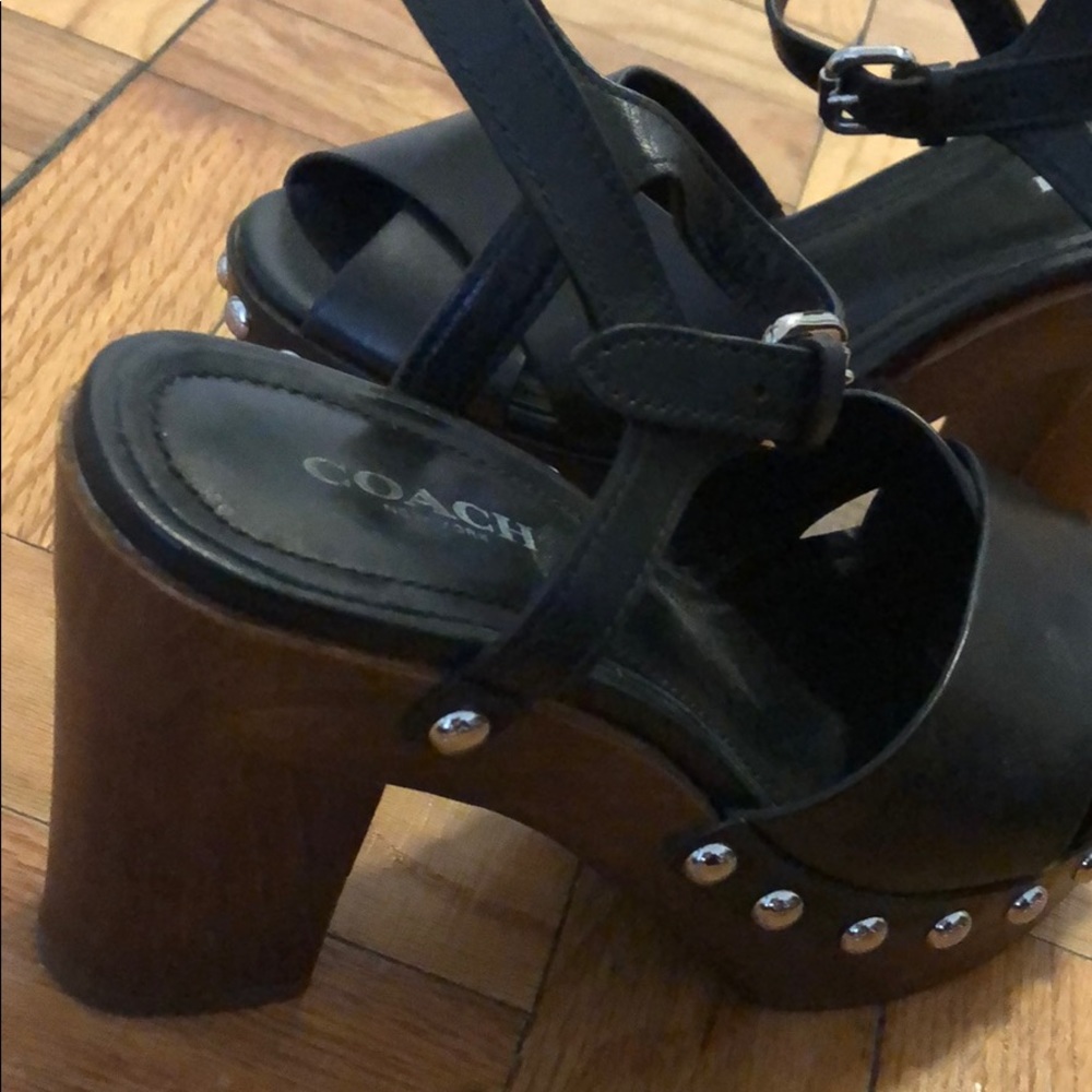 Coach - metallic Beaded, platform sandals